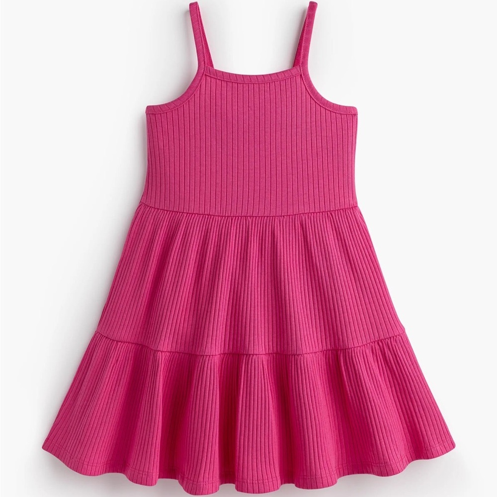 monica + andy Bright Pink Ribbed Spaghetti Strap Dress - 2T - Picture 2 of 7